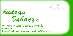 andras daboczi business card