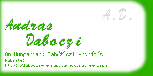 andras daboczi business card